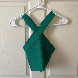 Sincerely Jules green crisscross top
